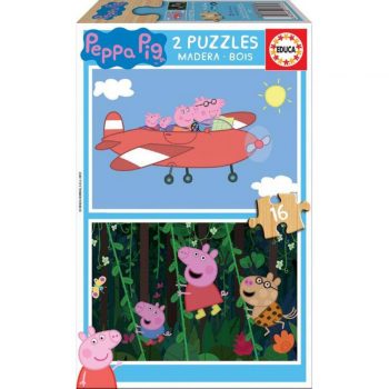 17157 EDUCA 2 dėlionės (puzzle) 2x16 PEPPA kiaulė 3+