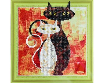 Deimantinė mozaika „Įsimylėjusios katės“ (30x30cm), AX303001