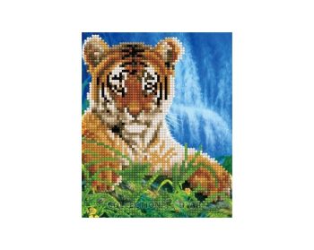 Deimantinė mozaika „Mažasis tigriukas“ (17x21cm), EX004