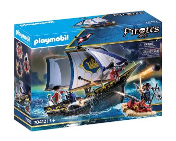 Playmobil Pirates, Laivas su patrankomis ir pirato valtimi, 70412