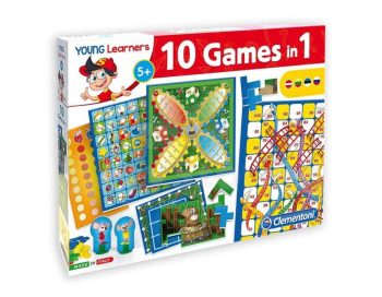 60482 CLEMENTONI Games žaidimas FUN TOGETHER 10in1 GAMES (LT+LV+ET+RU)