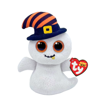 TY37296 Ty Plush Beanie Boos Halloween Collection Nightcap The White Gost