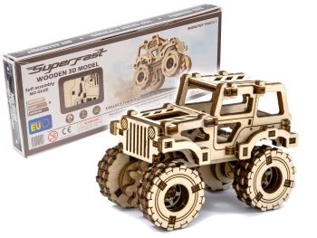 MB-012 3D Wooden Car Puzzle – Monster Truck 3